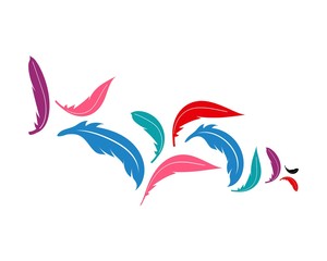 Fototapeta na wymiar Feather icon illustration vector template design
