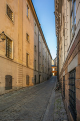The narrow cobbled colorful streets of Stockholm in Autumn - 7