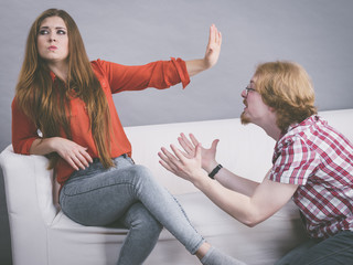 Man begging for forgiveness his woman