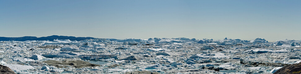 Fototapeta na wymiar Panorama vom Eisfjod bei Ilulissat, Grönland