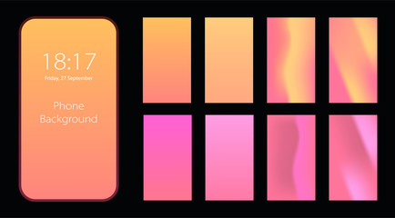 Phone gradient background with saturated colors.