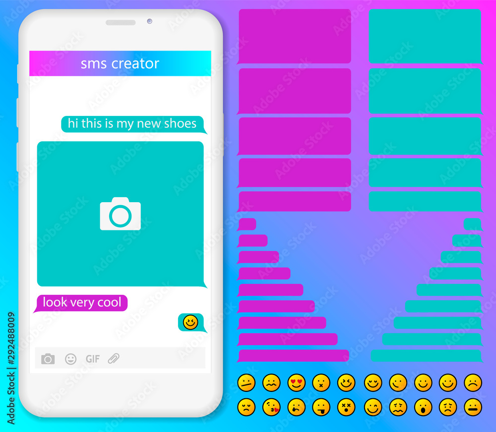 Poster social network mock up, post frames and other pages vector illustration.