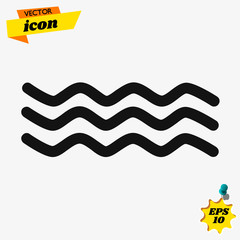 Wave Symbol Modern Simple Vector Icon