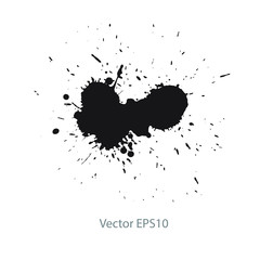 ink splashes on white background	