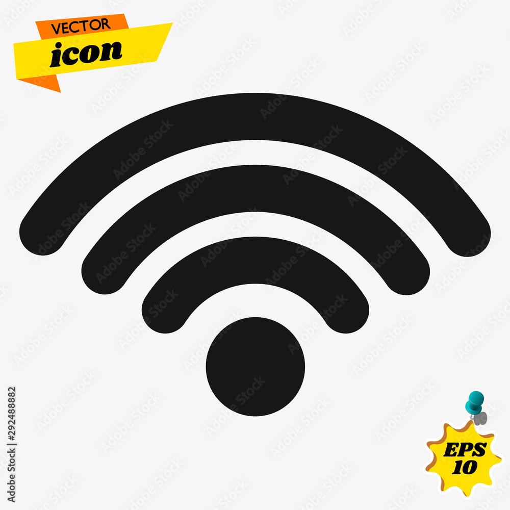 Aufkleber Wireless connection vector icon. filled flat sign for mobile concept and web design. Wi-fi signal simple solid icon. Symbol, logo illustration. Pixel perfect vector graphics