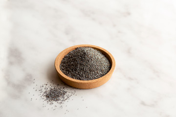Collected poppy seeds from a flower. Poppy seed dressing for baking