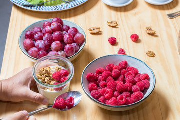 Breakfast combination: how to mix different ingredients for making a special breakfast