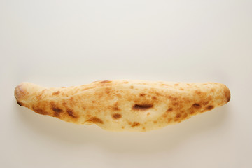 Georgian traditional bread shoti on white background with copy space