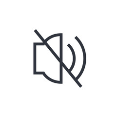 Mute vector icon, sound symbol. Simple, flat design for web or mobile app
