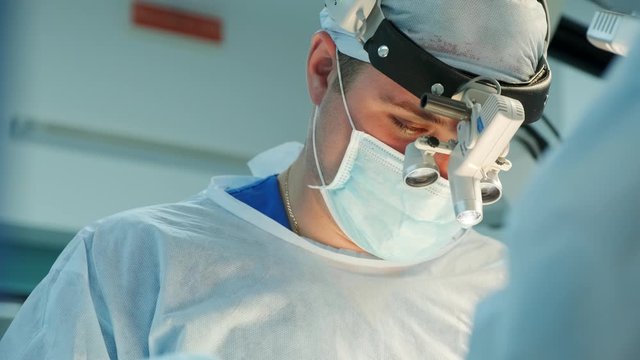 close-up of a surgeon performing an operation 