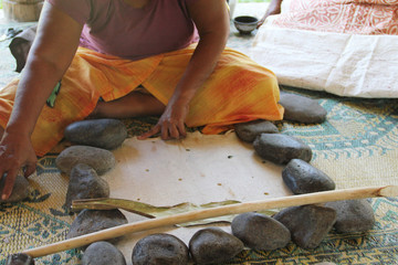 Siapo is uses for clothing, burial shrouds, bed covers, ceremonial garments and much more. A woman...