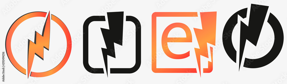 Aufkleber Lightning vector set isolated from background. Simple icon storm or thunder and lightning strike isolated from the background.