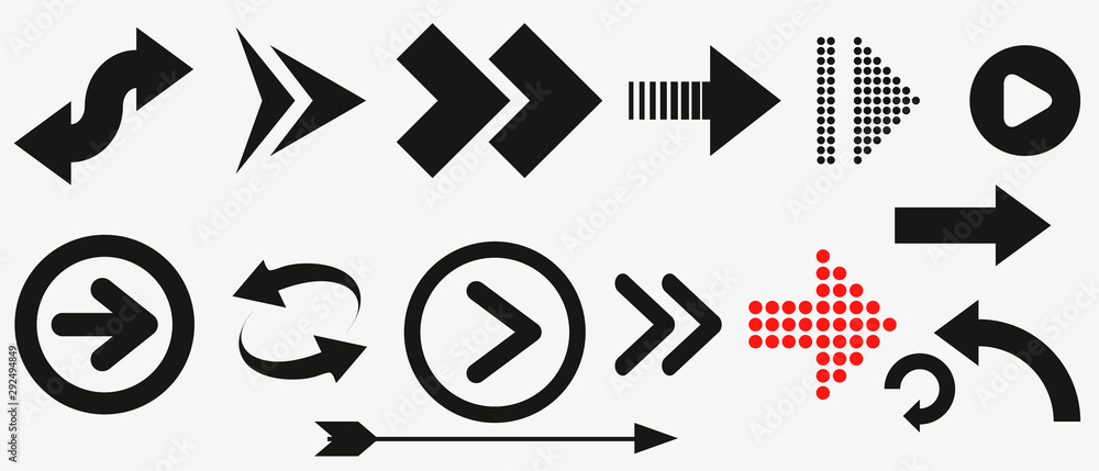 Poster arrows vector collection black. Different black Arrows icons,vector set. Abstract elements for business infographic. Up and down trend