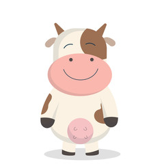 Naklejka na ściany i meble Cute cow characters with smile expressions,animal illustration