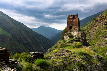 Mutso Castle, Georgia, Causacus. A fortress in the mountains.