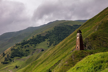A Tower in the remote region of Upper Khevsureti near Shatili, Georgia. 