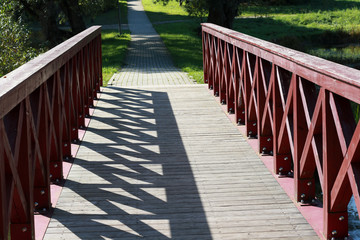 wooden bridge in the park