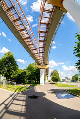 Moscow monorail road in summer sunny day