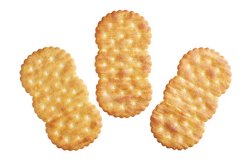 Three crackers isolated
