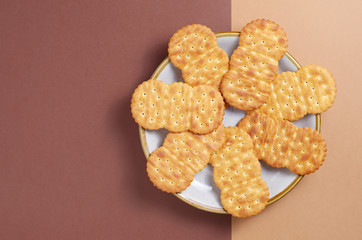 Crackers in plate