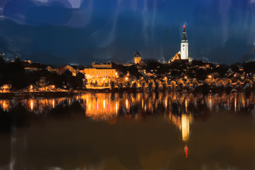 Obraz premium Tabor, Czech Republic - Watercolor style.