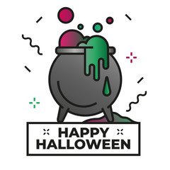 Magic Cauldron illustration - Happy halloween icon