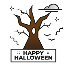 Creepy tree illustration - Happy halloween icon