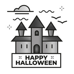Fototapeta na wymiar Haunted house illustration - Happy halloween icon