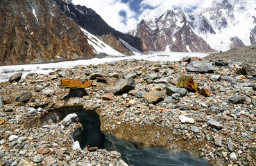 Baltoro glacier in the  Karakorum mountains range 