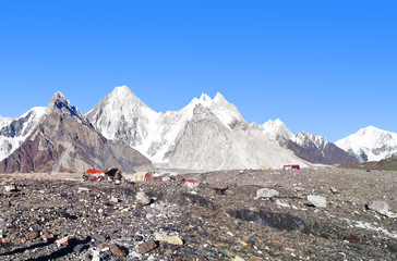 Basislager des Concorddia-Gipfels in der Nähe des K2