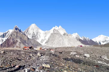 Acrylic prints Gasherbrum Base camp of the Concorddia peak near the K2