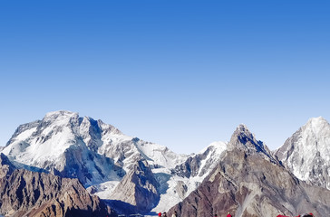 Peaks and Baltoro glaciers in the Karakoram mountains range