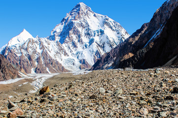 Fototapeta na wymiar Concordia mountain peak 7,925 meter high in the Karakoram range 