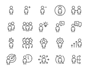 set of people icons, human, hr, man, user