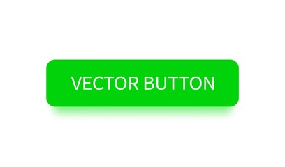 Green button with green shadow. Vector concept element for website and app.