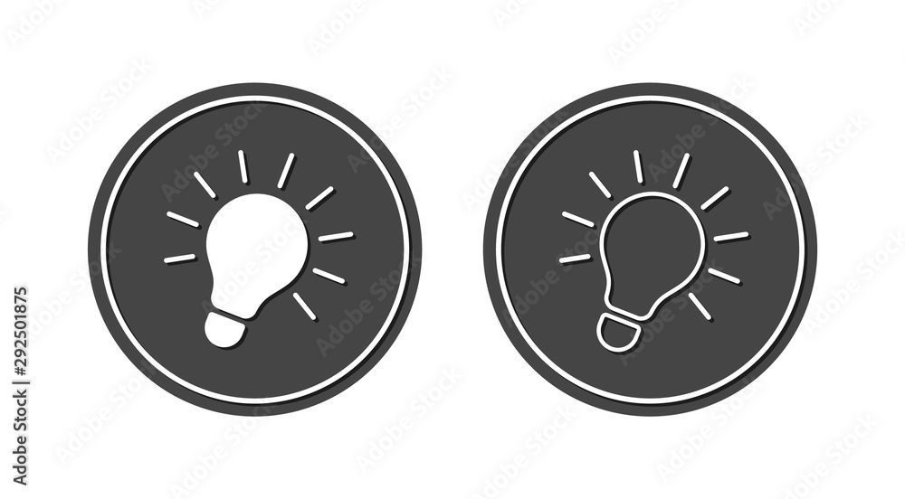 Poster light bulb icons set for concept design. vector flat idea sign isolated on white background.