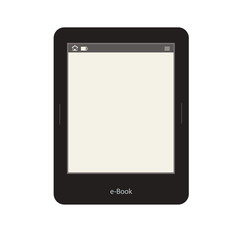 E-book in working mode, without text, on a white background. Vector graphics.