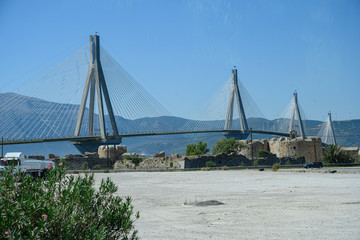 Obraz premium Most Charilaos Trikoupis w pobliżu Patras, Grecja