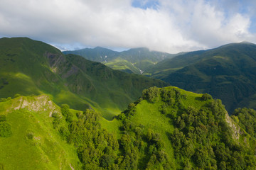 Khevsureti is a highland and inaccessible region of Georgia. Near Fortress Shatili. Summer