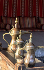 Fototapeta na wymiar Traditional Arabic Coffee Pots