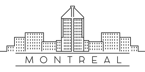 Obraz premium Cities of Canada, Montreal line expand icon on white background