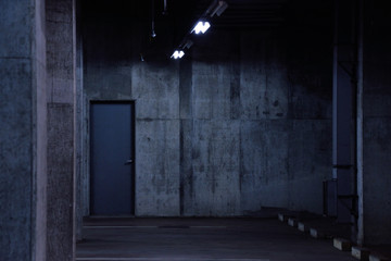 Steel door of underground facilities. - obrazy, fototapety, plakaty