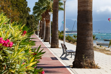 View from Palmones to Gibraltar through the Mediterranean Sea.