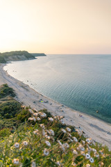 beautiful picturesque cliff by the sea on a sunny day