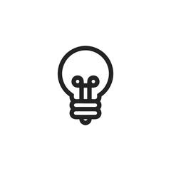 Lightbulb vector icon, electricity symbol. Simple, flat design for web or mobile app