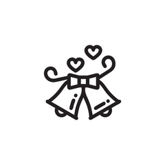 Bells vector icon, alarm symbol. Simple, flat design for web or mobile app