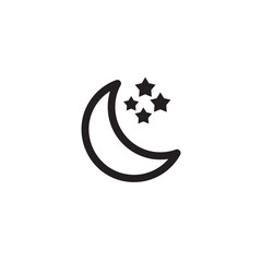 Night star vector icon, sky symbol. Simple, flat design for web or mobile app