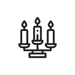 Candelabra vector icon, lamp symbol. Simple, flat design for web or mobile app