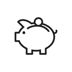 Piggybank vector icon, financial symbol. Simple, flat design for web or mobile app