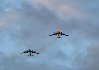 Aviation equipment during training parade